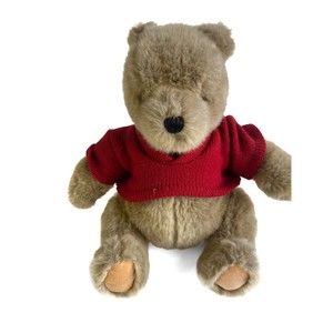 Gund Classic Disney Winnie The Pooh Red Knit Sweater Plush Stuffed Sitting 12"